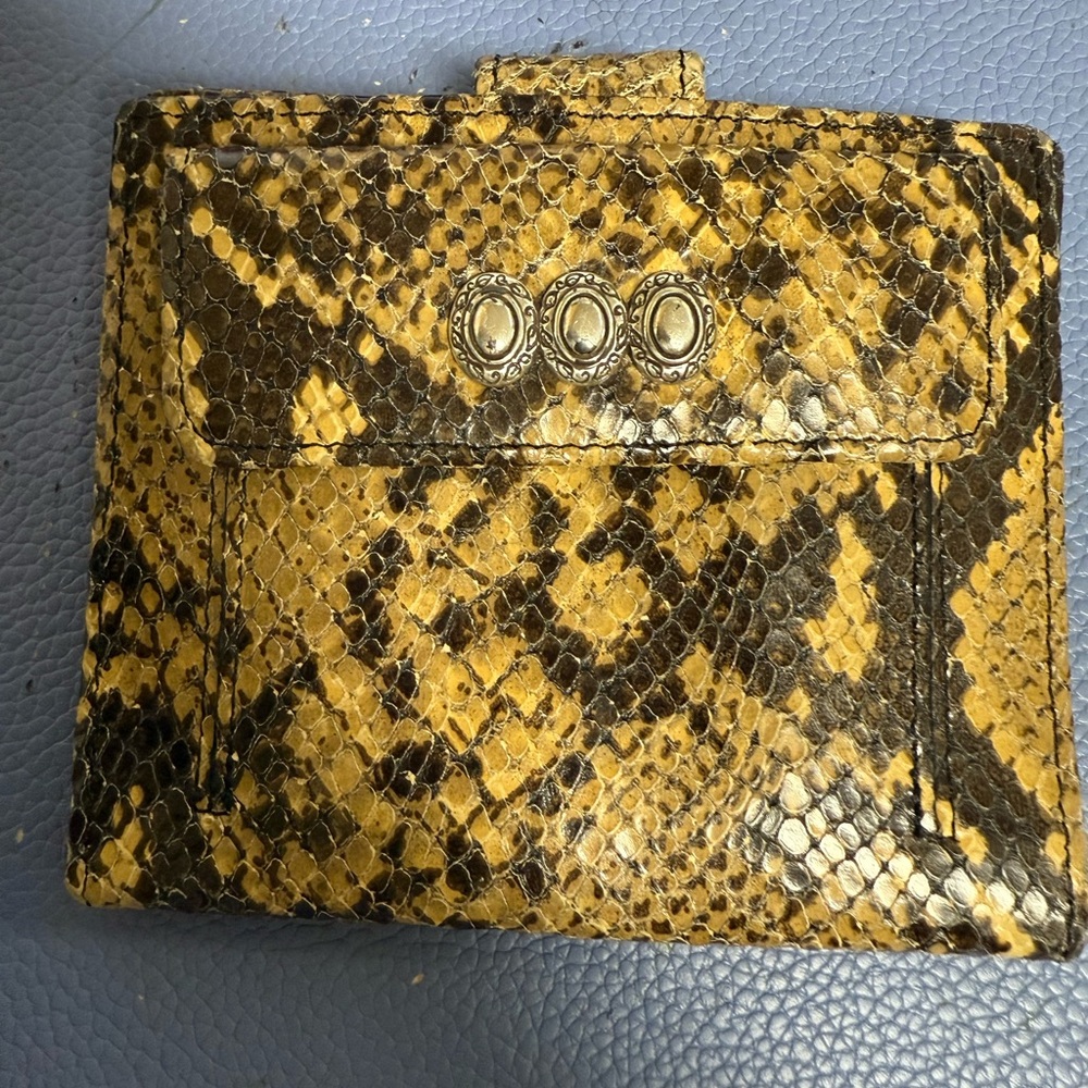 Brighton Yellow and Black Snakeskin Wallet